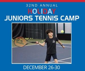 32nd Annual Holiday Juniors Tennis Camp: December 26-30