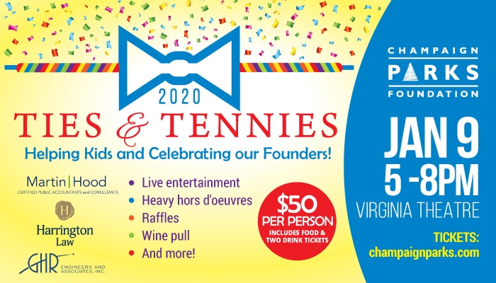 Ties & Tennies: Helping Kids. January 9 5p-8p Virginia Theatre. $50 per person includes food & two drink tickets