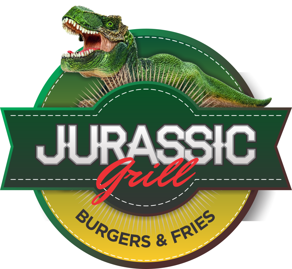 Jurassic Grill. Burgers and Fries.