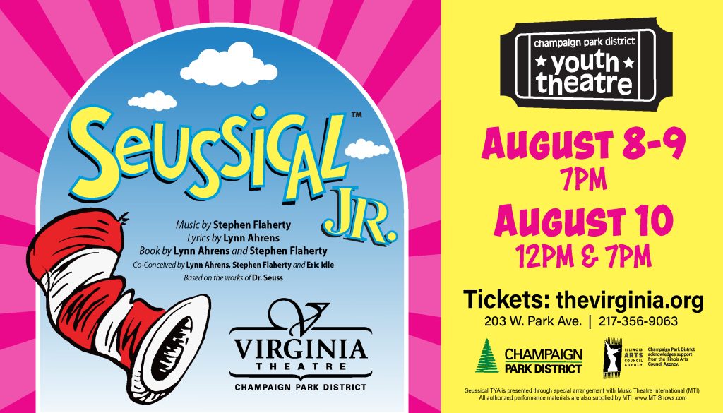 Seussical Jr. August 8-9p: 7pm, August 10: 12pm & 7pm. The Virginia Theatre.